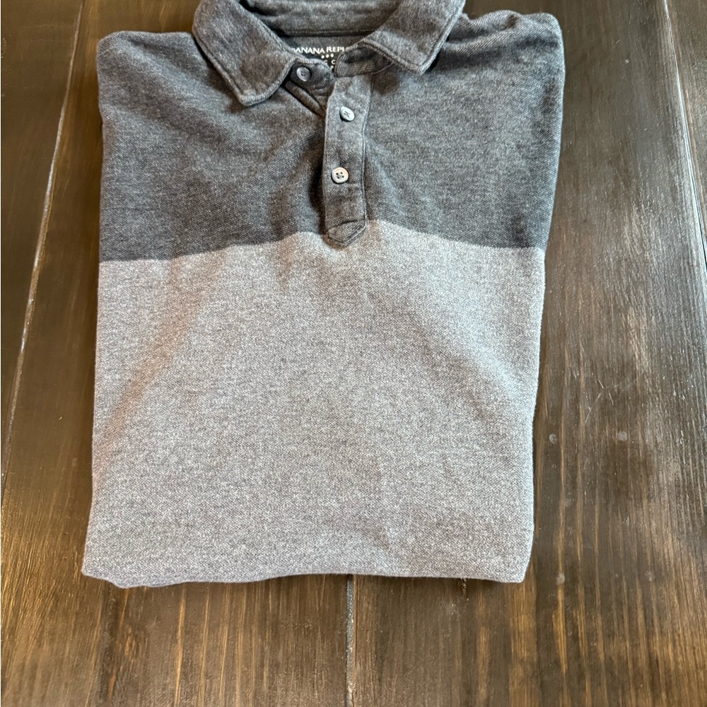 Banana Republic Two-Tone Gray Men's Polo